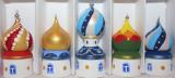 Handmade, hand painted wooden church: Christmas ornaments