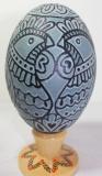 A beautifully decorated Emu eggshell