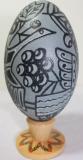 Ukrainian etched and carved Emu egg