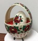 Ostrich Pysanka. Hand painted. Hand carved. Trypilian Ostrich Pysanky